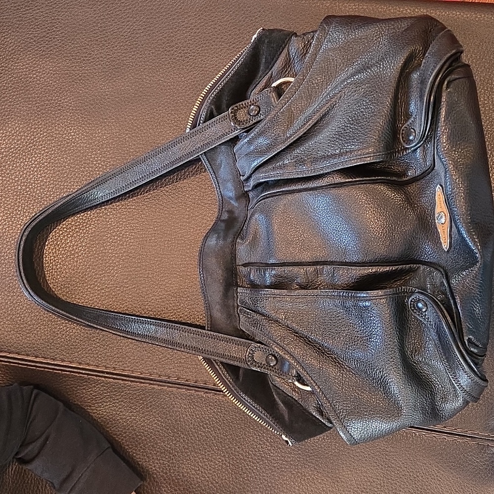 Elliott Lucca black leather handbag
